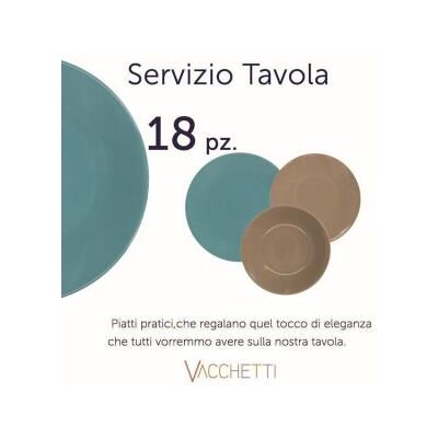 VACCHETTI Servierplatte 18 Stück Türkis-taupe Cm27x27h26 VACCHETTI Servierplatte 18 Stück Türkis-taupe Cm27x27h26