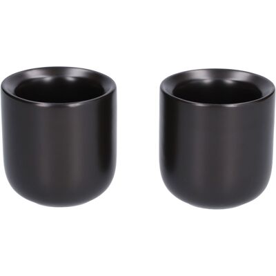HEAT 2er-set Bevel Keramik-kaffeebecher, 100 Ml, Dickwandig, Handgefertigt, Matt Schwarz, Für Zuhause, Büro, Restaurant HEAT 2er-set Bevel Keramik-kaffeebecher, 100 Ml, Dickwandig, Handgefertigt, Matt Schwarz, Für Zuhause, Büro, Restaurant