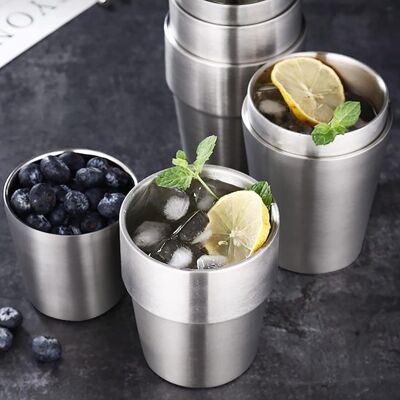 OEM Stück Kaffeeglas Teeglas Becher Trinkbecher Edelstahl Doppelwandig Campingbecher Geeignet Für Zuhause Küche Reisen Camping Silberfarben 8 3 X 8 3 8,3 OEM Stück Kaffeeglas Teeglas Becher Trinkbecher Edelstahl Doppelwandig Campingbecher Geeignet Für Zuhause Küche Reisen Camping Silberfarben 8 3 X 8 3 8,3