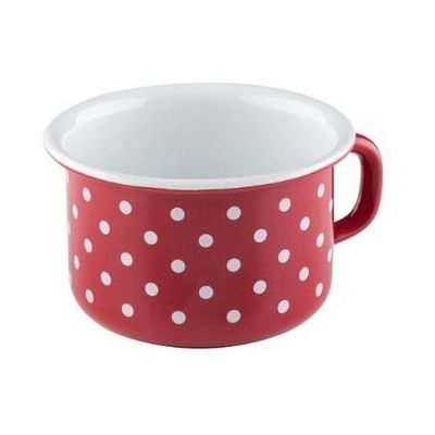 Unbekannt - Riess Kaffeeschale Ø10cm 0,4 Liter Emaille Country Pünktchen Rot Unbekannt - Riess Kaffeeschale Ø10cm 0,4 Liter Emaille Country Pünktchen Rot