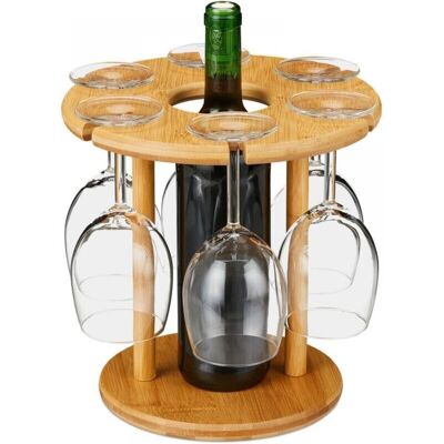 ENLENK Weinflaschenhalter – Glasständer Aus Bambus, Thekenhalter Für Weingläser, Freistehender Tischablagehalter Für Stielgläser Mit 6-loch-glasständer ENLENK Weinflaschenhalter – Glasständer Aus Bambus, Thekenhalter Für Weingläser, Freistehender Tischablagehalter Für Stielgläser Mit 6-loch-glasständer
