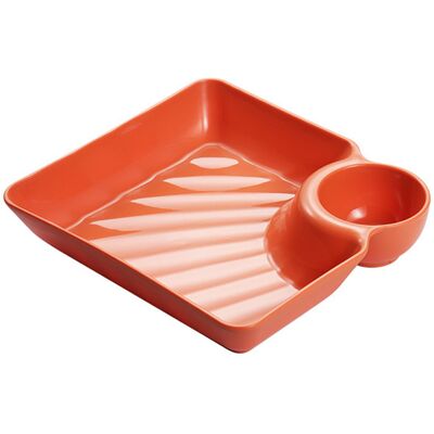 ZOTERNEN Ravioli-teller Mit Dip-untertasse, 7,2-zoll-serviertablett Mit Fächern Für Chips Und Dips, Für Sushi Orange Snack. ZOTERNEN Ravioli-teller Mit Dip-untertasse, 7,2-zoll-serviertablett Mit Fächern Für Chips Und Dips, Für Sushi Orange Snack.