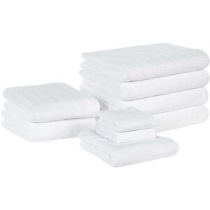 Beliani Weiß Baumwoll Terry 9-Teile Handtuch Set - Bad & Gäste Handtücher Beliani Weiß Baumwoll Terry 9-Teile Handtuch Set - Bad & Gäste Handtücher
