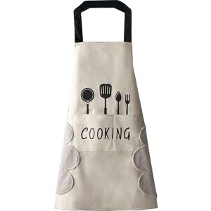 Linghhang - Küchenschürze (weiß) Für Damen Mit Taschen Zum Abwischen Der Hände, Große Tasche, Händeabwischen, Wasserdicht Zum Kochen Und Backen Linghhang - Küchenschürze (weiß) Für Damen Mit Taschen Zum Abwischen Der Hände, Große Tasche, Händeabwischen, Wasserdicht Zum Kochen Und Backen