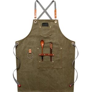 Linghhang - Grün)hochwertige Cowboy-schürze Mit Taschen Für Friseur, Maler, Gärtner, Haarstylisten Für Damen Und Herren Linghhang - Grün)hochwertige Cowboy-schürze Mit Taschen Für Friseur, Maler, Gärtner, Haarstylisten Für Damen Und Herren