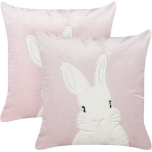 Beliani Samt Tiermuster Kissen - 45x45 cm - Pink Beliani Samt Tiermuster Kissen - 45x45 cm - Pink