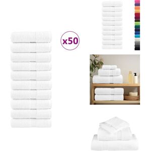 VIDAXL Premium-seiftücher Solund 50 Stk. Weiß 30x30 Cm 600 G/m² - Baumwolle - Handtücher - Seiftuch - Küchenhandtuch - Sporttuch VIDAXL Premium-seiftücher Solund 50 Stk. Weiß 30x30 Cm 600 G/m² - Baumwolle - Handtücher - Seiftuch - Küchenhandtuch - Sporttuch
