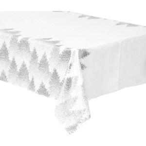 Bedruckte Tischdecke Tanne 140x240cm Weiß Und Silber - Atmosphera Créateur D'Intérieur Bedruckte Tischdecke Tanne 140x240cm Weiß Und Silber - Atmosphera Créateur D'Intérieur