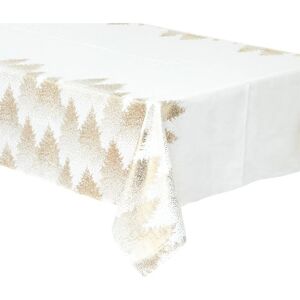 Bedruckte Tischdecke Tanne 140x360cm Weiß Und Gold - Atmosphera Créateur D'Intérieur Bedruckte Tischdecke Tanne 140x360cm Weiß Und Gold - Atmosphera Créateur D'Intérieur