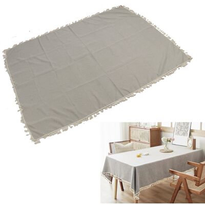 JUTE Rechteckige Tischdecke Mit Quasten, 3 Grautöne, 140 X 180 Cm JUTE Rechteckige Tischdecke Mit Quasten, 3 Grautöne, 140 X 180 Cm