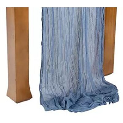 JUTE Tischdecke Im Bohème-stil Aus Gedrehtem Strick, Blau, 90 X 400 Cm JUTE Tischdecke Im Bohème-stil Aus Gedrehtem Strick, Blau, 90 X 400 Cm