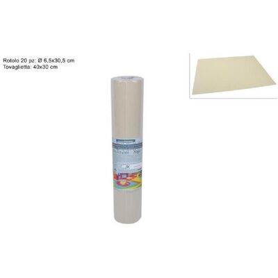 Trade Shop Traesio - Trade Shop - Set Mit 20 Tischsets Und Tischdecken Mit Abreissbarer Tnt-rolle 30 X 40 Cm Beige - Trade Shop Traesio - Trade Shop - Set Mit 20 Tischsets Und Tischdecken Mit Abreissbarer Tnt-rolle 30 X 40 Cm Beige -