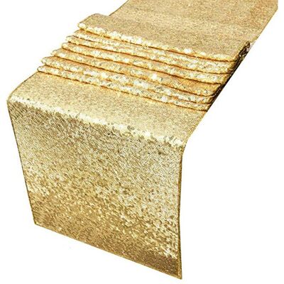 JUTE Tischläufer/tischdecke Mit Goldenen Pailletten, Hochdichtes Roségold, 30 X 300 Cm, Dekorative Tischdecke Für Hochzeiten, Gold 30 X 300 Cm JUTE Tischläufer/tischdecke Mit Goldenen Pailletten, Hochdichtes Roségold, 30 X 300 Cm, Dekorative Tischdecke Für Hochzeiten, Gold 30 X 300 Cm