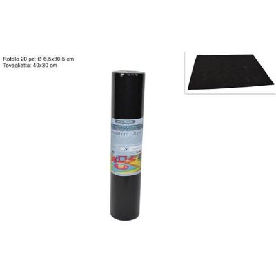 TRADE SHOP TRAESIO Trade Shop - Set Mit 20 Tischsets Und Tischdecken Mit Abreissbarer Tnt-rolle 30 X 40 Cm Schwarz - TRADE SHOP TRAESIO Trade Shop - Set Mit 20 Tischsets Und Tischdecken Mit Abreissbarer Tnt-rolle 30 X 40 Cm Schwarz -