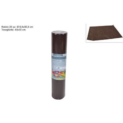 TRADE SHOP TRAESIO Trade Shop - Set Mit 20 Tischsets Und Tischdecken Mit Abreissbarer Tnt-rolle 30 X 40 Cm Braun - TRADE SHOP TRAESIO Trade Shop - Set Mit 20 Tischsets Und Tischdecken Mit Abreissbarer Tnt-rolle 30 X 40 Cm Braun -