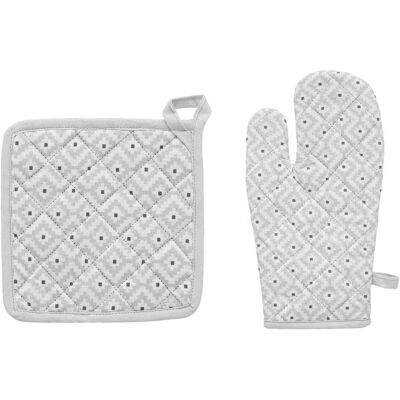 Atmosphera Baumwoll-Geschirrschutz-Set - Ofenhandschuh & Topflappen Atmosphera Baumwoll-Geschirrschutz-Set - Ofenhandschuh & Topflappen