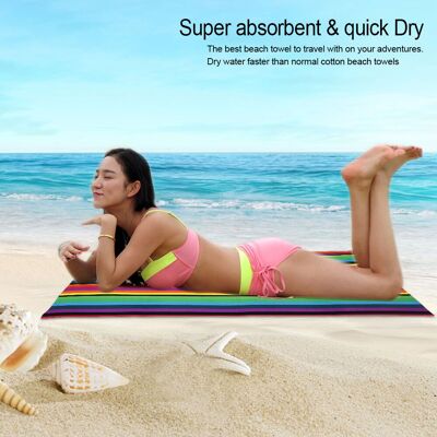 HEAT Leichtes Mikrofaser-strandtuch (100 X 180 Cm), Großes, Saugfähiges, Mehrfarbiges Badetuch, Schnelltrocknend, Ideal Für Pool Und Reisen HEAT Leichtes Mikrofaser-strandtuch (100 X 180 Cm), Großes, Saugfähiges, Mehrfarbiges Badetuch, Schnelltrocknend, Ideal Für Pool Und Reisen