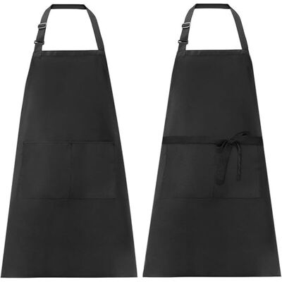 BOBYPET Zweiteilige, Wasserdichte Küchenschürze, Schwarze, Verstellbare Schürze Mit Taschen, Familien-küchenschürze Für Damen Und Herren, Kochschürze, Für Restaurant, Café, Gartenarbeit BOBYPET Zweiteilige, Wasserdichte Küchenschürze, Schwarze, Verstellbare Schürze Mit Taschen, Familien-küchenschürze Für Damen Und Herren, Kochschürze, Für Restaurant, Café, Gartenarbeit