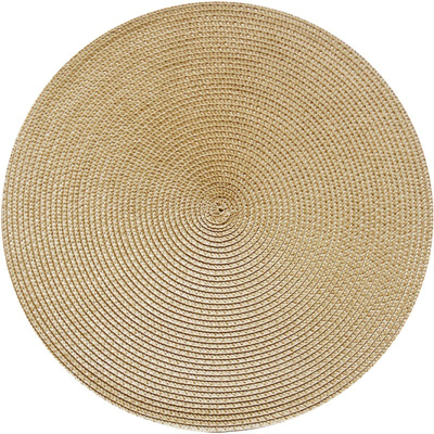 Minkurow 4er Set Tischsets Pp Tischgeflecht Rund Waschbar Hitzebeständig Rutschfest 38cm (gold) Minkurow 4er Set Tischsets Pp Tischgeflecht Rund Waschbar Hitzebeständig Rutschfest 38cm (gold)