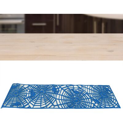 JUTE Kreatives Filz-platzset Mit Durchbrochenem Muster, Rechteckiger Filz-tischläufer Mit Spinnennetz-muster, Hellblau JUTE Kreatives Filz-platzset Mit Durchbrochenem Muster, Rechteckiger Filz-tischläufer Mit Spinnennetz-muster, Hellblau