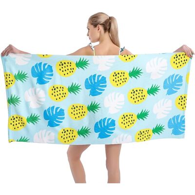 TRUVO Extra Großes Strandtuch-set Aus Mikrofaser, Schnelltrocknend, Weich, Sandabweisend, Gelbes Ananas-muster, 76 X 152 Cm (30 X 60 Zoll), Ideal Für Kinder, Damen Und Herren, Pool, Schwimmen Und Strand – D TRUVO Extra Großes Strandtuch-set Aus Mikrofaser, Schnelltrocknend, Weich, Sandabweisend, Gelbes Ananas-muster, 76 X 152 Cm (30 X 60 Zoll), Ideal Für Kinder, Damen Und Herren, Pool, Schwimmen Und Strand – D