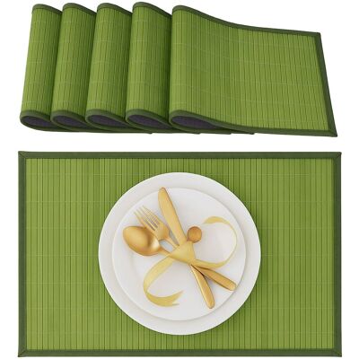 RELAXDAYS 18 Teiliges Tischset, Platzdeckchen Aus Bambus, Rutschhemmende Unterseite, Platzset Abwischbar, 30 X 45 Cm, Grün RELAXDAYS 18 Teiliges Tischset, Platzdeckchen Aus Bambus, Rutschhemmende Unterseite, Platzset Abwischbar, 30 X 45 Cm, Grün