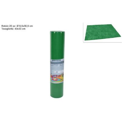 Trade Shop Traesio - Trade Shop - Set Mit 20 Tischsets Und Tischdecken Mit Abreissbarer Tnt-rolle 30x40cm Waldgrün - Trade Shop Traesio - Trade Shop - Set Mit 20 Tischsets Und Tischdecken Mit Abreissbarer Tnt-rolle 30x40cm Waldgrün -