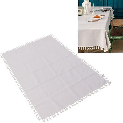 JUTE Rechteckige Beige Tischdecke Aus Baumwolle Und Leinen, 90 X 140 Cm, Wasserdicht, Ölabweisend, Knitterfrei, Mit Fransen, Ideal Für Restaurant-couchtische. JUTE Rechteckige Beige Tischdecke Aus Baumwolle Und Leinen, 90 X 140 Cm, Wasserdicht, Ölabweisend, Knitterfrei, Mit Fransen, Ideal Für Restaurant-couchtische.