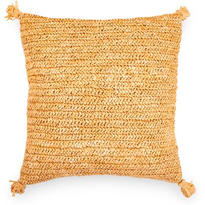 PRIVATEFLOOR Carmel Raffia Boho Kissen - 50x50cm - Kissen & Füllung PRIVATEFLOOR Carmel Raffia Boho Kissen - 50x50cm - Kissen & Füllung