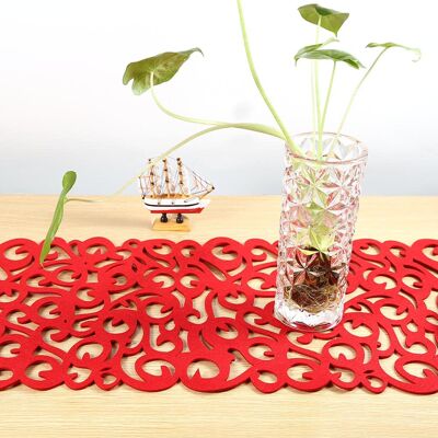 HEAT Rechteckige Filztischdecke, Platzset, Tischläufer, Untersetzer, Wohnaccessoire (rot) HEAT Rechteckige Filztischdecke, Platzset, Tischläufer, Untersetzer, Wohnaccessoire (rot)
