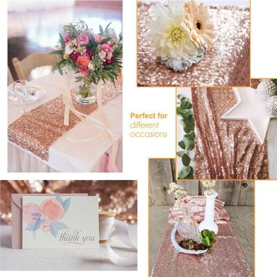 HEAT 30 X 180 Cm Glitzernder Pailletten-tischläufer Für Hochzeiten, Partys Und Weihnachten – Tischdekoration HEAT 30 X 180 Cm Glitzernder Pailletten-tischläufer Für Hochzeiten, Partys Und Weihnachten – Tischdekoration