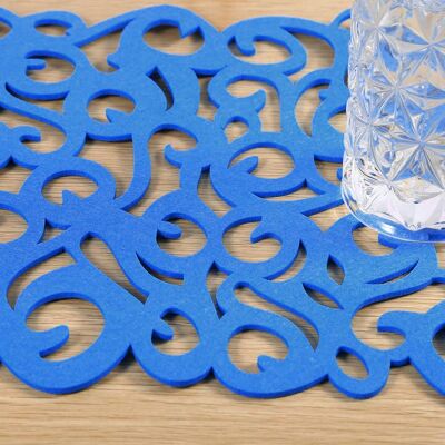 HEAT Rechteckige Filz-platzsets, 6er-set, Hellblaue Tischläufer Und Untersetzer, Wohnaccessoires HEAT Rechteckige Filz-platzsets, 6er-set, Hellblaue Tischläufer Und Untersetzer, Wohnaccessoires