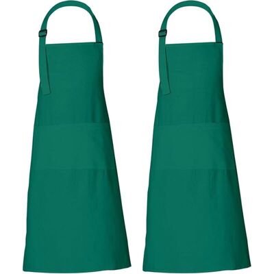 BOBYPET Kochschürzen Für Damen Und Herren, 88 X 69 Cm, Einfarbig Mit 3 Taschen, Grün BOBYPET Kochschürzen Für Damen Und Herren, 88 X 69 Cm, Einfarbig Mit 3 Taschen, Grün