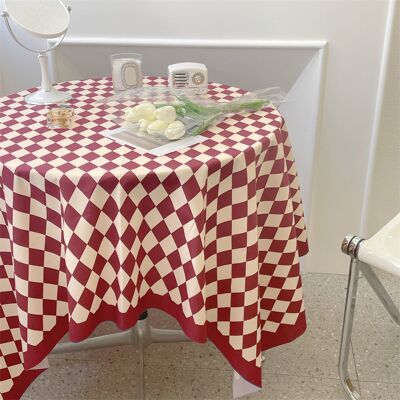 HEAT Vintage-tischdecke Mit Karomuster, Schlicht Und Praktisch, Für Rechteckige, Runde Oder Niedrige Tische, Rot-kariert, 100 X 150 Cm HEAT Vintage-tischdecke Mit Karomuster, Schlicht Und Praktisch, Für Rechteckige, Runde Oder Niedrige Tische, Rot-kariert, 100 X 150 Cm