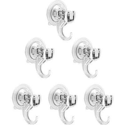 OEM 6er-set Leistungsstarke 70-mm-saugnapfhaken Für Handtücher, Bademäntel Und Geschirrtücher – Bad Und Küche – Transparenter Kunststoff OEM 6er-set Leistungsstarke 70-mm-saugnapfhaken Für Handtücher, Bademäntel Und Geschirrtücher – Bad Und Küche – Transparenter Kunststoff