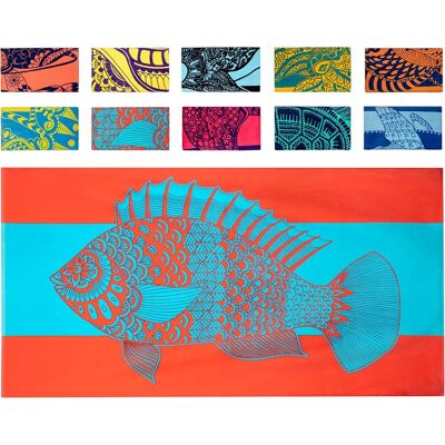 TRUVO Strandtuch Mit Tropischem Fischmuster (86 X 160 Cm) – Faltbares Strandtuch In Leuchtendem Rot Und Blau, 100 % Baumwolle – Buntes Badetuch – Türkisfarbenes Strandtuch TRUVO Strandtuch Mit Tropischem Fischmuster (86 X 160 Cm) – Faltbares Strandtuch In Leuchtendem Rot Und Blau, 100 % Baumwolle – Buntes Badetuch – Türkisfarbenes Strandtuch