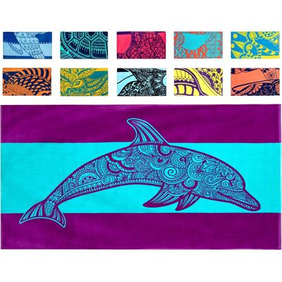 TRUVO Strandtuch Mit Tropischem Fischmuster (86 X 160 Cm) – Faltbares Strandtuch In Leuchtendem Rot Und Blau, 100 % Baumwolle – Buntes Badetuch – Türkisfarbenes Strandtuch TRUVO Strandtuch Mit Tropischem Fischmuster (86 X 160 Cm) – Faltbares Strandtuch In Leuchtendem Rot Und Blau, 100 % Baumwolle – Buntes Badetuch – Türkisfarbenes Strandtuch