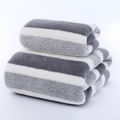 OEM Gestreiftes Badetuch-set, Weiche, Saugfähige Und Schnelltrocknende Gesichtstücher Fürs Badezimmer OEM Gestreiftes Badetuch-set, Weiche, Saugfähige Und Schnelltrocknende Gesichtstücher Fürs Badezimmer