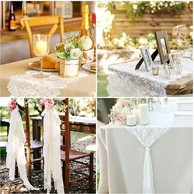 JUTE Tischläufer Aus Weißer Französischer Spitze Für Hochzeiten, Dekorative Tischdecke Für Familienessen, Weißer Tischläufer Aus Spitze Für Hochzeiten JUTE Tischläufer Aus Weißer Französischer Spitze Für Hochzeiten, Dekorative Tischdecke Für Familienessen, Weißer Tischläufer Aus Spitze Für Hochzeiten