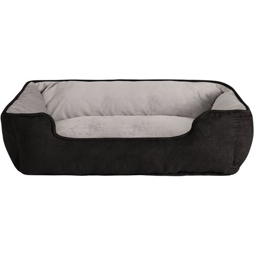 Lionto - 2-in-1 Hundebett Hundekissen Hundekörbchen Hundesofa Größe l 110x80 cm schwarz/grau - grau