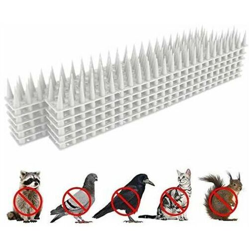 MUMU Anti-Tauben-Spike für Balkon, Taubenabwehr, Anti-Katzen, Anti-Vögel, Vogelschreck, Taubenschreck, Bird Tech, Gartenschutz-Spikes, 3,6 m (weiß)