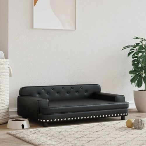 Hundebett,Katzenbett,Haustierbett Schwarz 90x53x30 cm Kunstleder FUCIA27644 Maisonchic