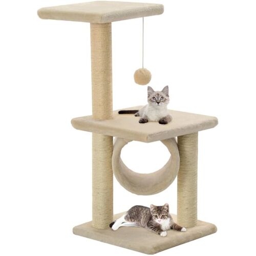 Katzen-Kratzbaum,Katzenbaum,Kratzbrett Stabil,Katzenhaus Sisal 65 cm Beige VMEC912473 Maisonchic