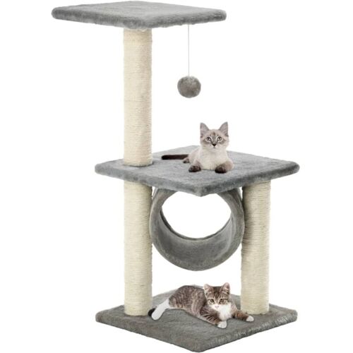 Katzen-Kratzbaum,Katzenbaum,Kratzbrett Stabil,Katzenhaus Sisal 65 cm Grau VMEC254126 Maisonchic