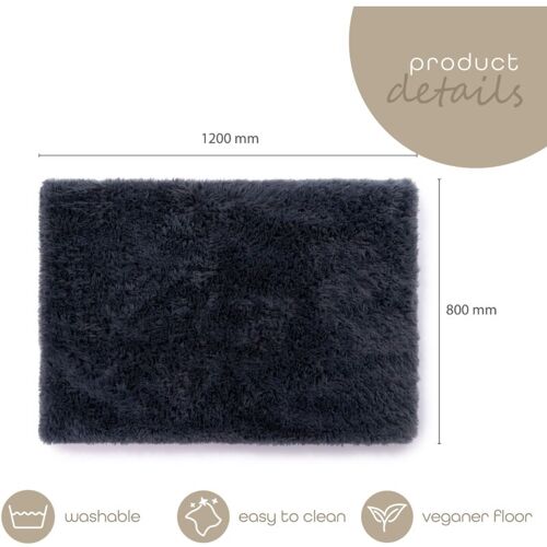 Hundebett Katzenbett Flauschig Hundekissen Hundesofa Hundedecke Hundekörbchen Anthrazit, 80x120 cm - Paco Home