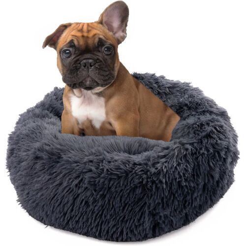 Hundebett Katzenbett Flauschig Hundekissen Hundesofa Hundedecke Hundekörbchen Anthrazit, Ø60 cm - Paco Home