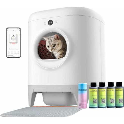 Petkit - Pura x Selbstreinigende Katzentoilette, Katzenklo Selbstreinigend mit APP-Steuerung,XSecure/Odor Removal Automatische Katzentoilette für