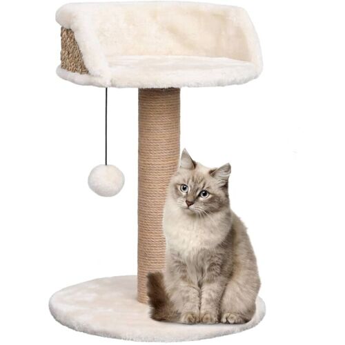 Katzenbaum mit Kratzsäule 49 cm Seegras - Beige - Prolenta Premium