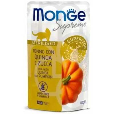 Monge Sterilisierte Supreme Beutel mit Thunfisch, Quinoa und Kürbis - 80g Monge Sterilisierte Supreme Beutel mit Thunfisch, Quinoa und Kürbis - 80g