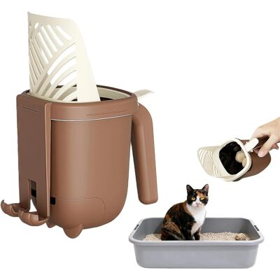 GABRIELLE Katzenstreuschaufel Mit Halterung, Hängender Streueimer, Katzenstreuschaufel Mit Großem Fassungsvermögen, Siebschaufel Mit Integriertem Beutelhalter Für Katzen, Kaninchen, Hamster Und Hunde GABRIELLE Katzenstreuschaufel Mit Halterung, Hängender Streueimer, Katzenstreuschaufel Mit Großem Fassungsvermögen, Siebschaufel Mit Integriertem Beutelhalter Für Katzen, Kaninchen, Hamster Und Hunde